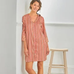 Chemise de nuit PAULETTERAY bois de rose en coton