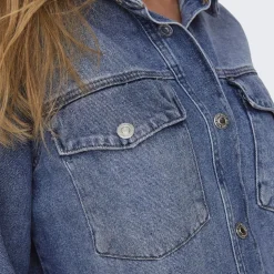 Chemise denim Ella Tai519 en coton bleu