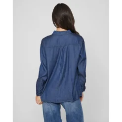 Chemise en denim oversize bleu foncé