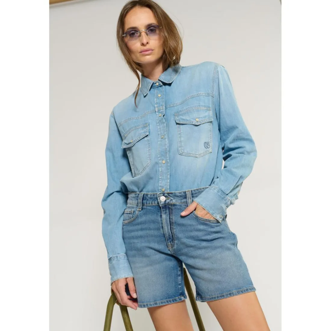 Chemise en jeans DARMON bleu Bree