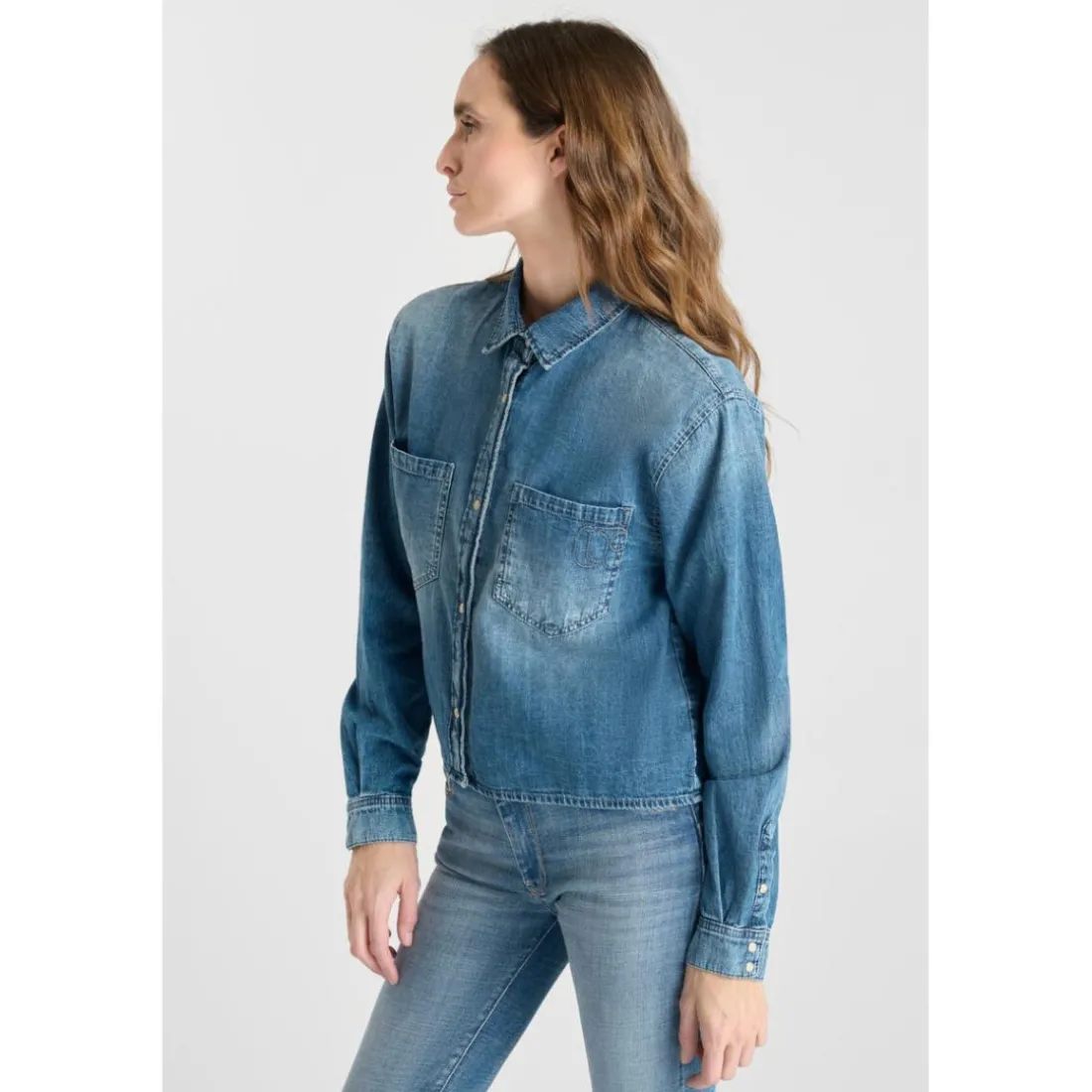 Chemise en jeans HELENA bleu Fern