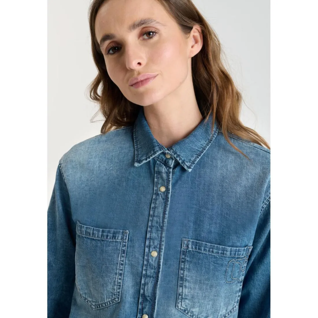 Chemise en jeans HELENA bleu Fern