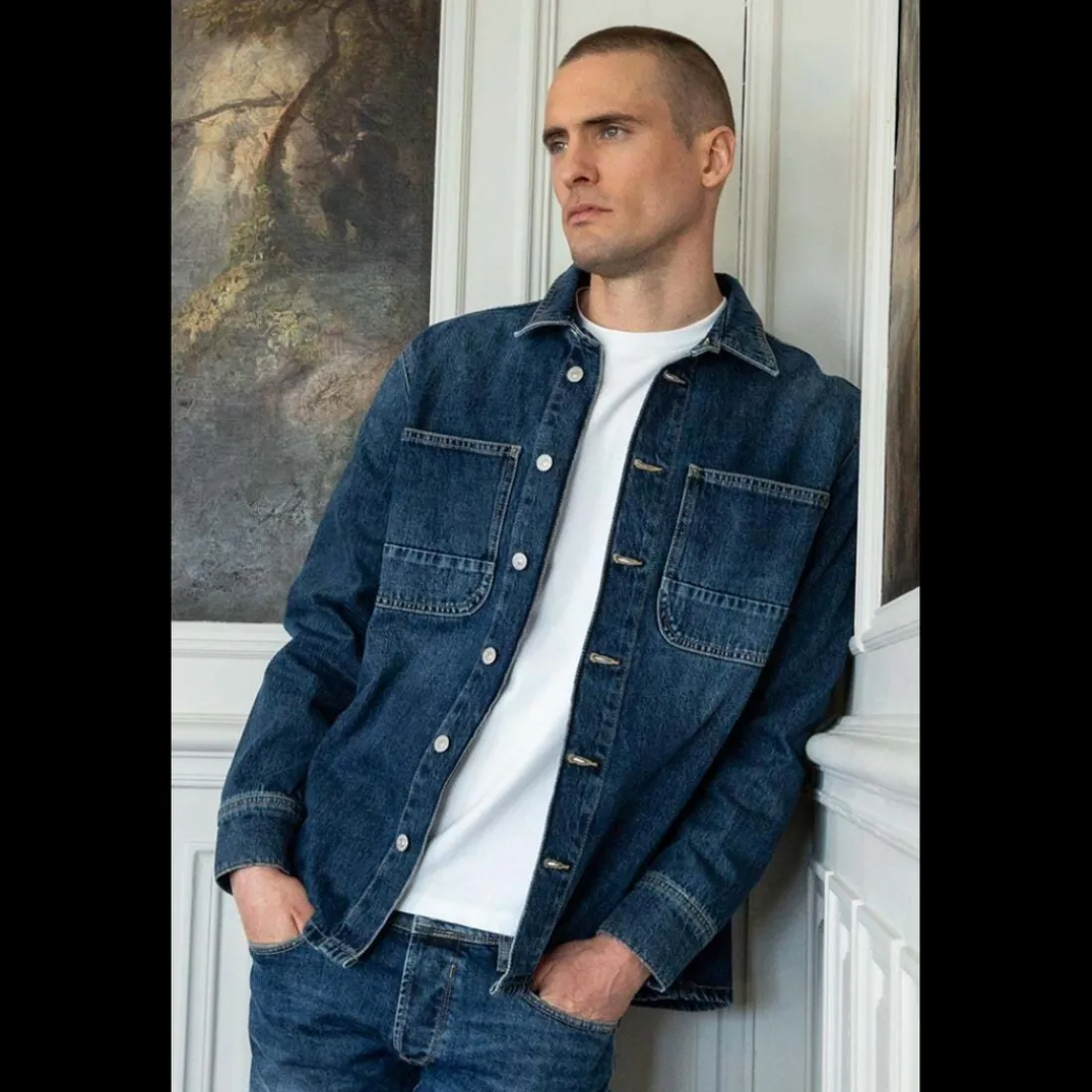 Chemise en jeans HISA bleu Quin