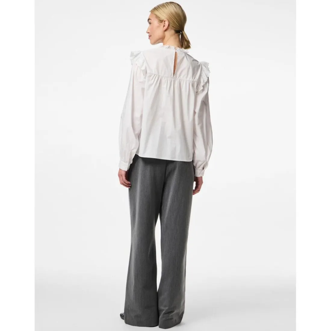 Chemise en popeline manches longues en coton Vela blanc Lucy