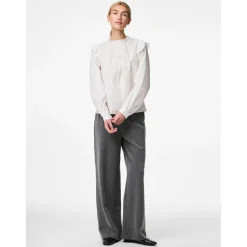 Chemise en popeline manches longues en coton Vela blanc Lucy