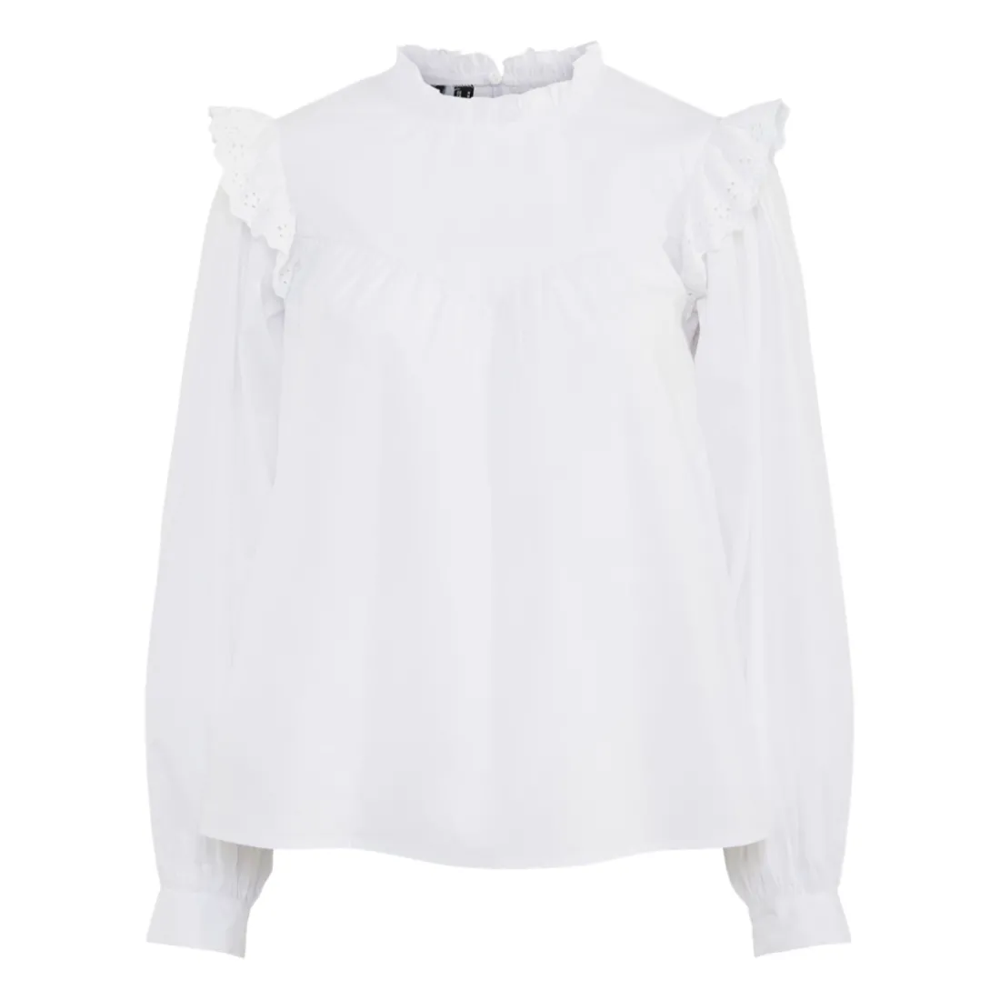Chemise en popeline manches longues en coton Vela blanc Lucy