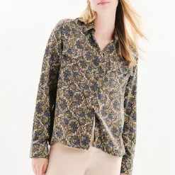 Chemise femme beige en viscose