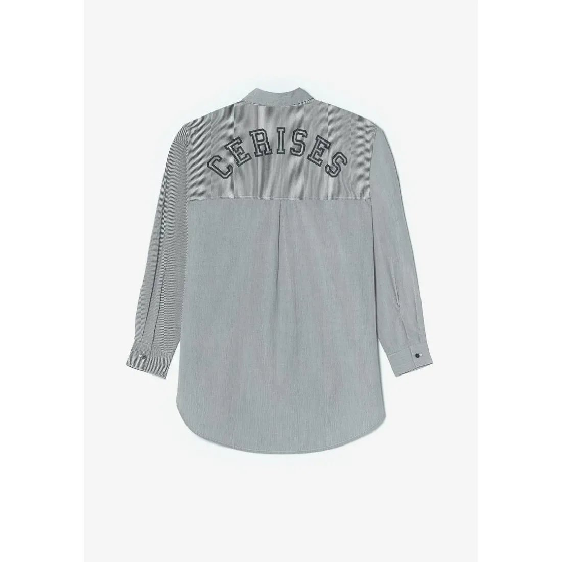 Chemise fille oversize Ginagi à rayures vertes en coton pour fille