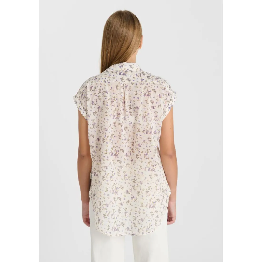Chemise fille SAPHOGI blanc en coton Agnes