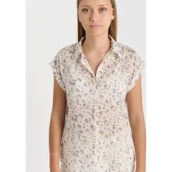 Chemise fille SAPHOGI blanc en coton Agnes