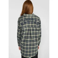 Chemise fille SHANGI vert Sofia en coton