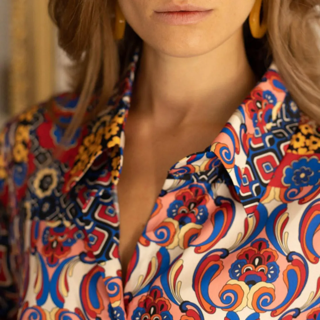 Chemise fluide Estelle bleu