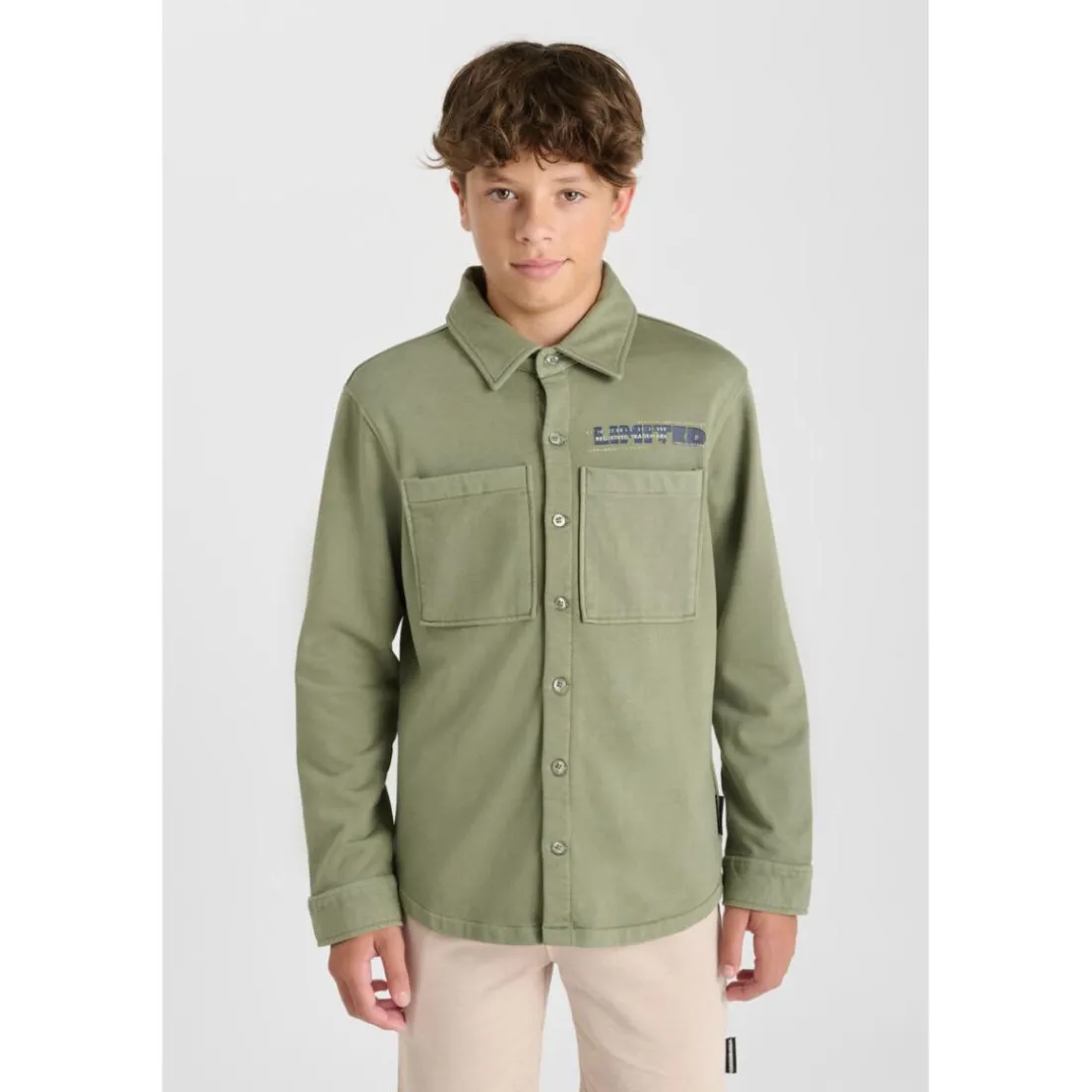 Chemise garçon PEDROBO kaki en coton Jett