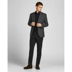 Chemise habillée Slim Fit Col chemise Manches longues Noir en coton
