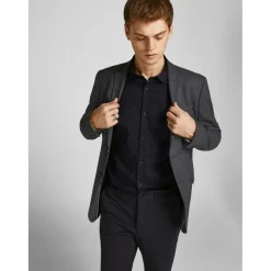 Chemise habillée Slim Fit Col chemise Manches longues Noir en coton