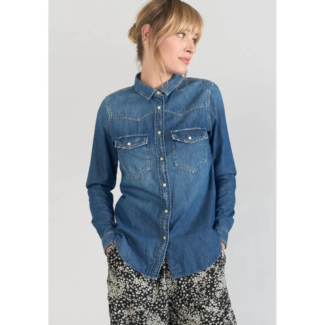 Chemise JUANITA bleu en coton