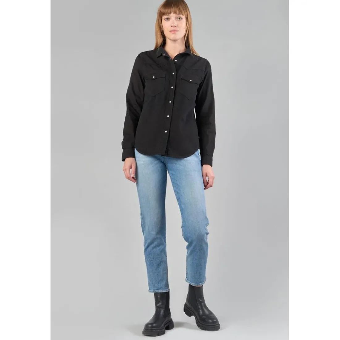 Chemise Juanita en jeans noir brut