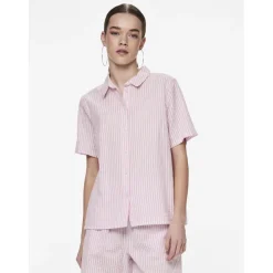 Chemise manches courtes Sally lavande en coton Uma
