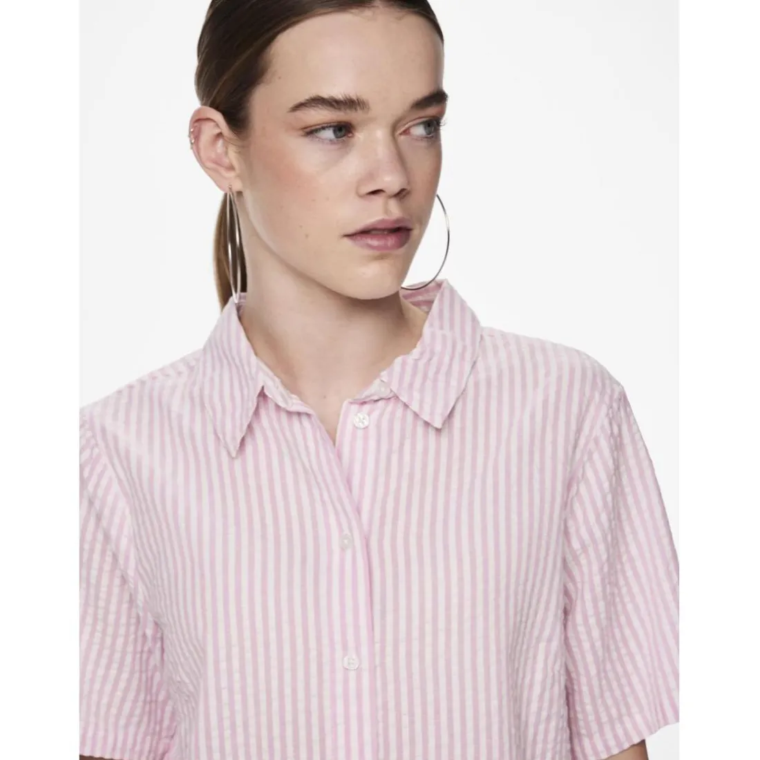 Chemise manches courtes Sally lavande en coton Uma