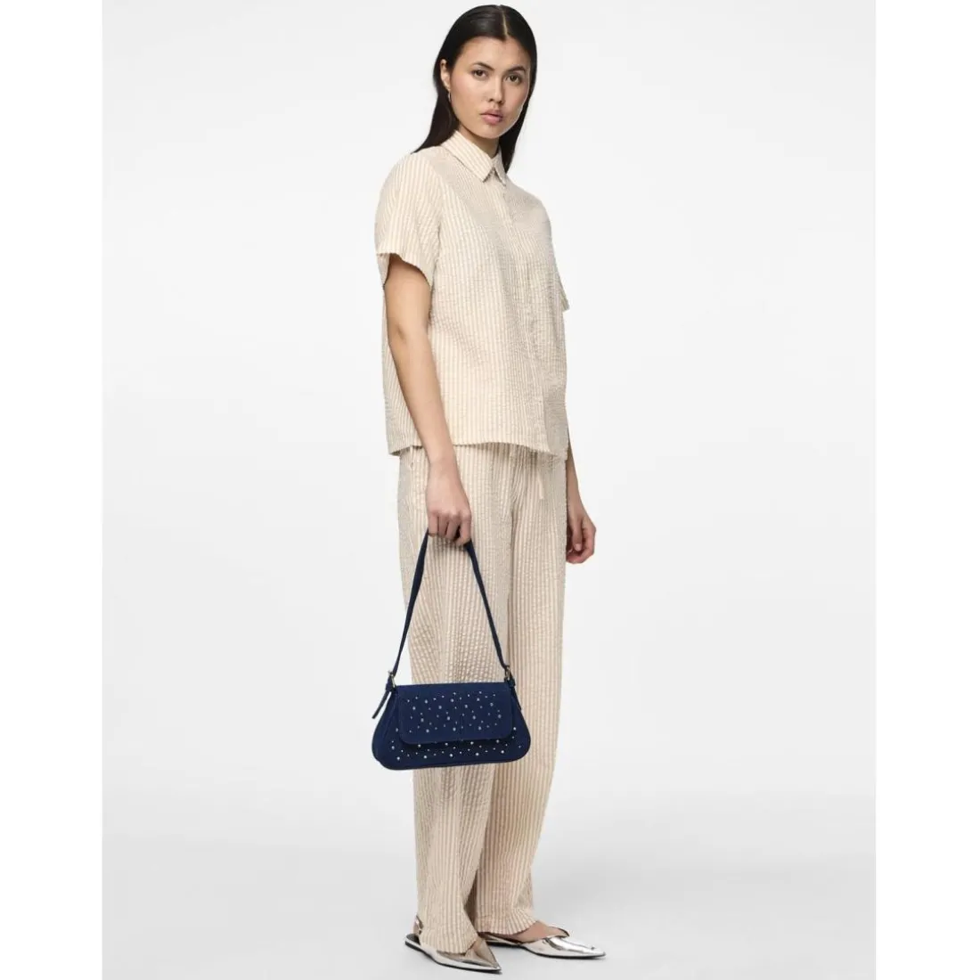 Chemise manches courtes Sally beige en coton Ava