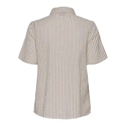 Chemise manches courtes Sally beige en coton Ava