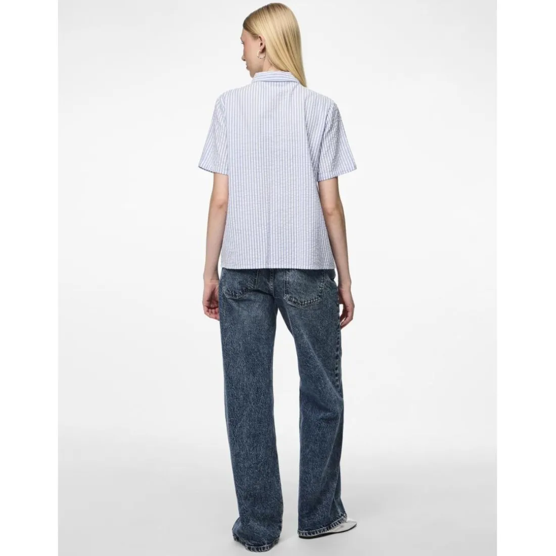 Chemise manches courtes Sally bleu en coton Sue