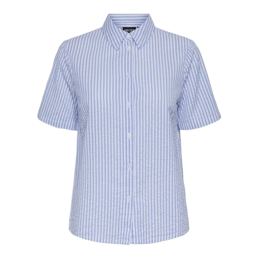 Chemise manches courtes Sally bleu en coton Sue