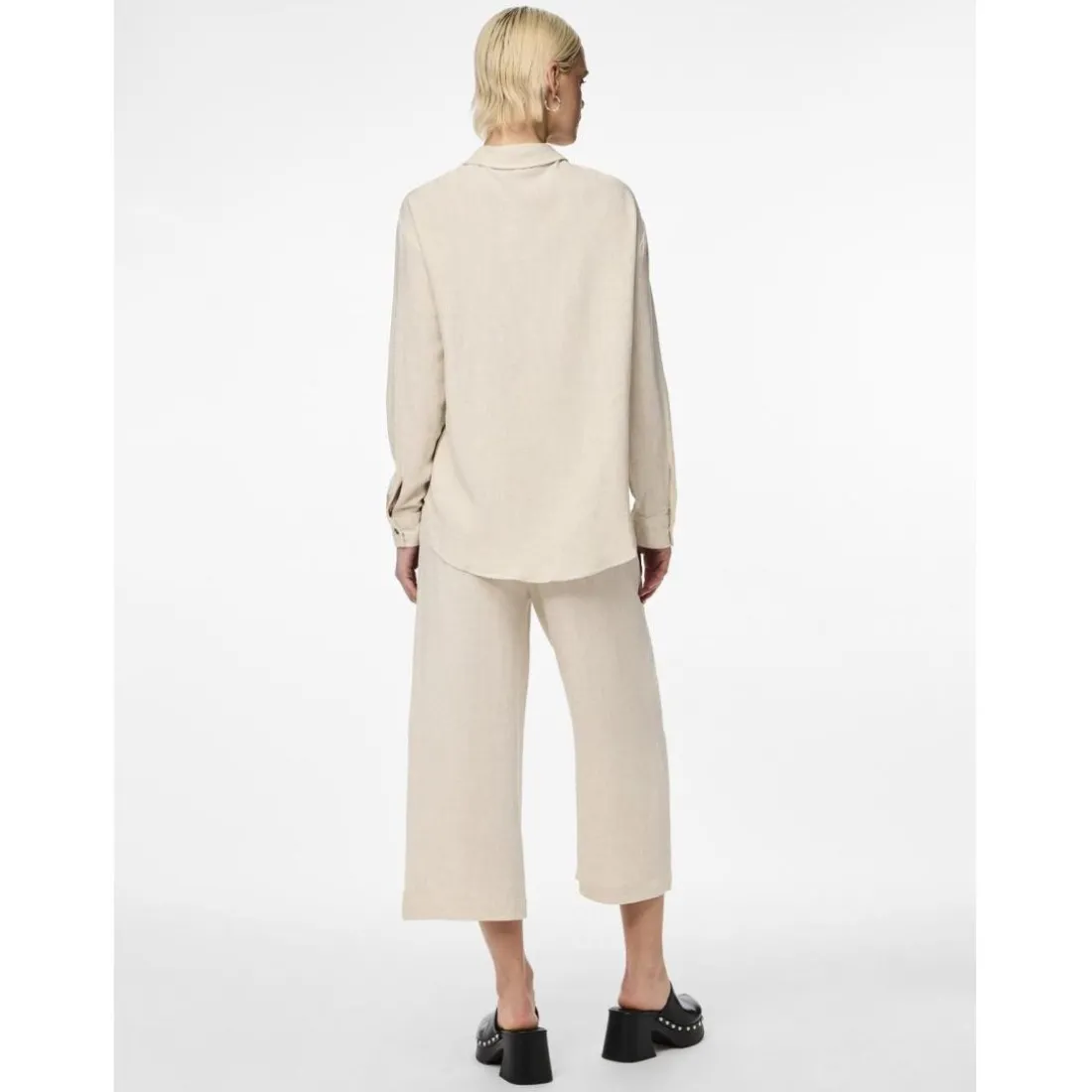 Chemise manches longues beige ficelle en viscose Vinsty Bree