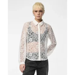 Chemise manches longues en dentelle Colline blanc Vivi