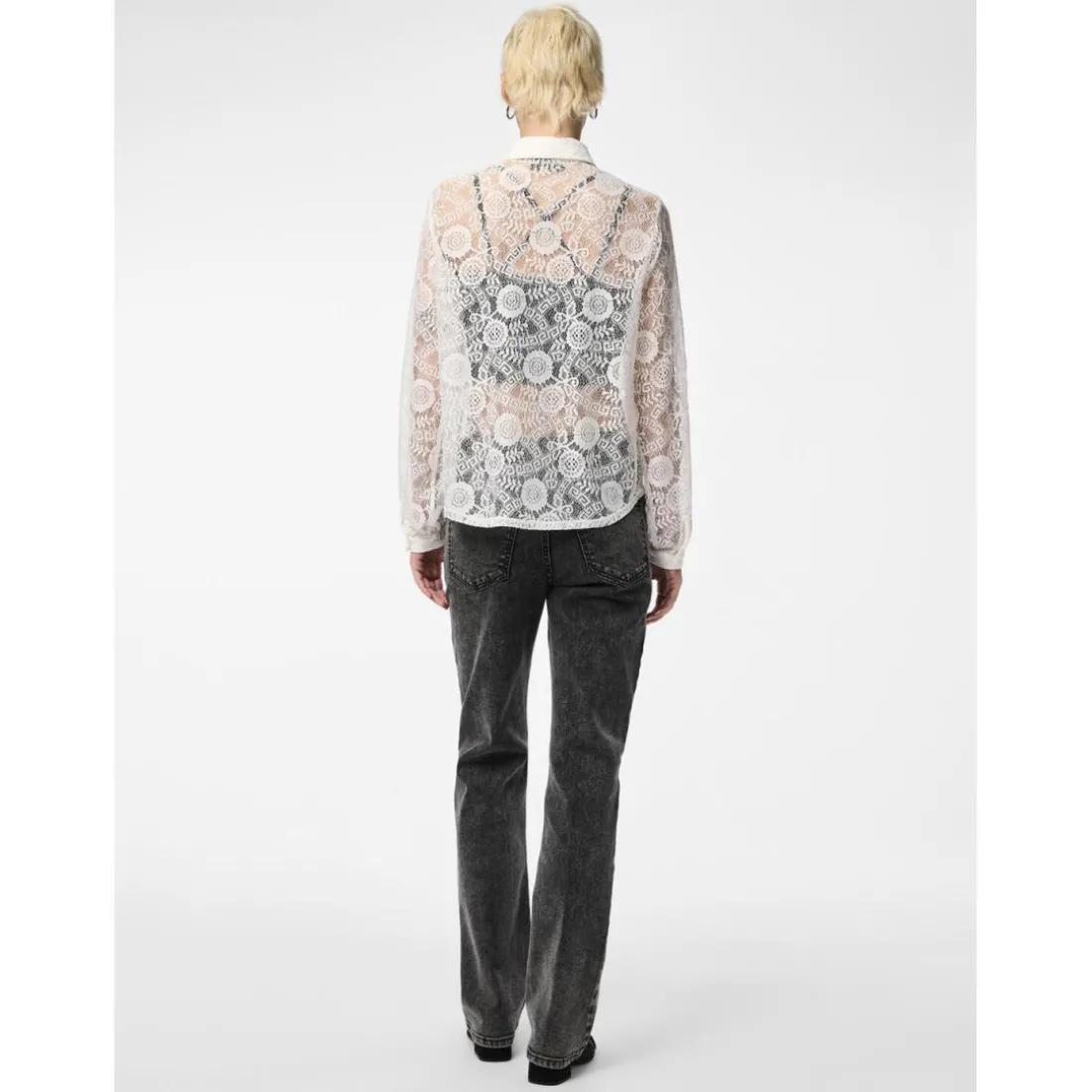 Chemise manches longues en dentelle Colline blanc Vivi