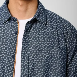 Chemise Manches Longues en coton BALEY bleu marine