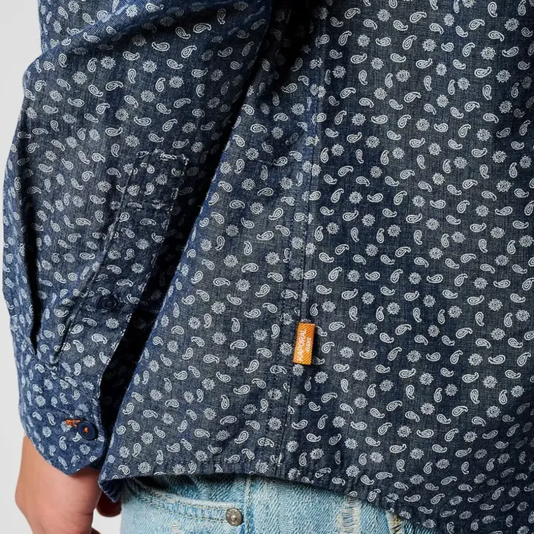 Chemise Manches Longues en coton BALEY bleu marine