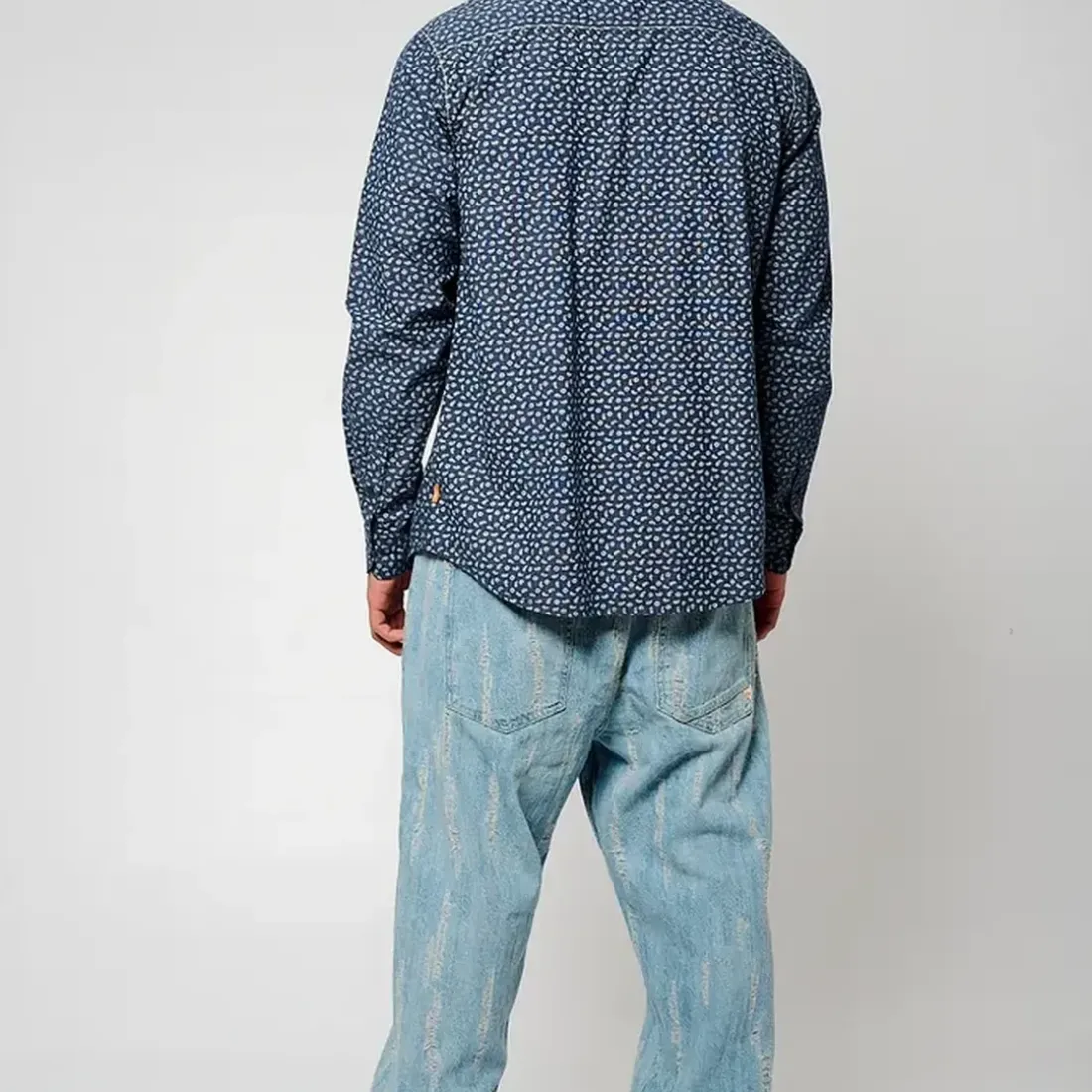 Chemise Manches Longues en coton BALEY bleu marine