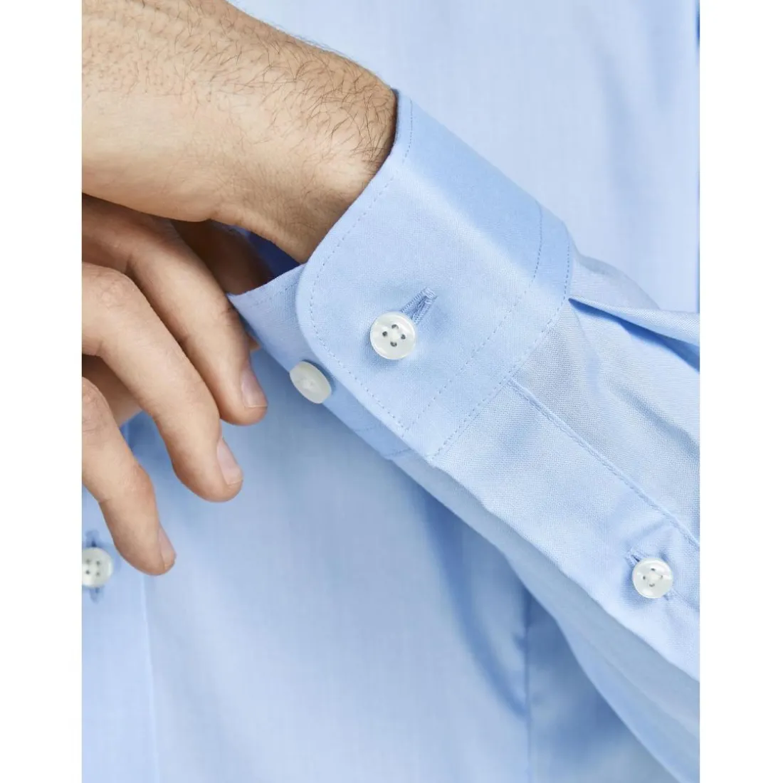 Chemise manches longues homme bleu ciel en coton