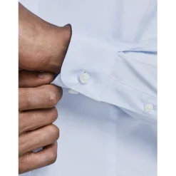 Chemise manches longues homme bleu ciel en coton
