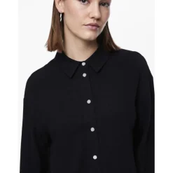 Chemise manches longues noir en viscose Vinsty Sara