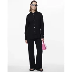 Chemise manches longues noir en viscose Vinsty Sara