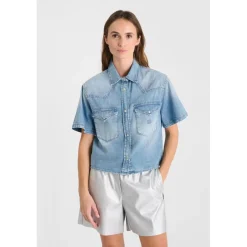 Chemise MONA bleu Iris en coton