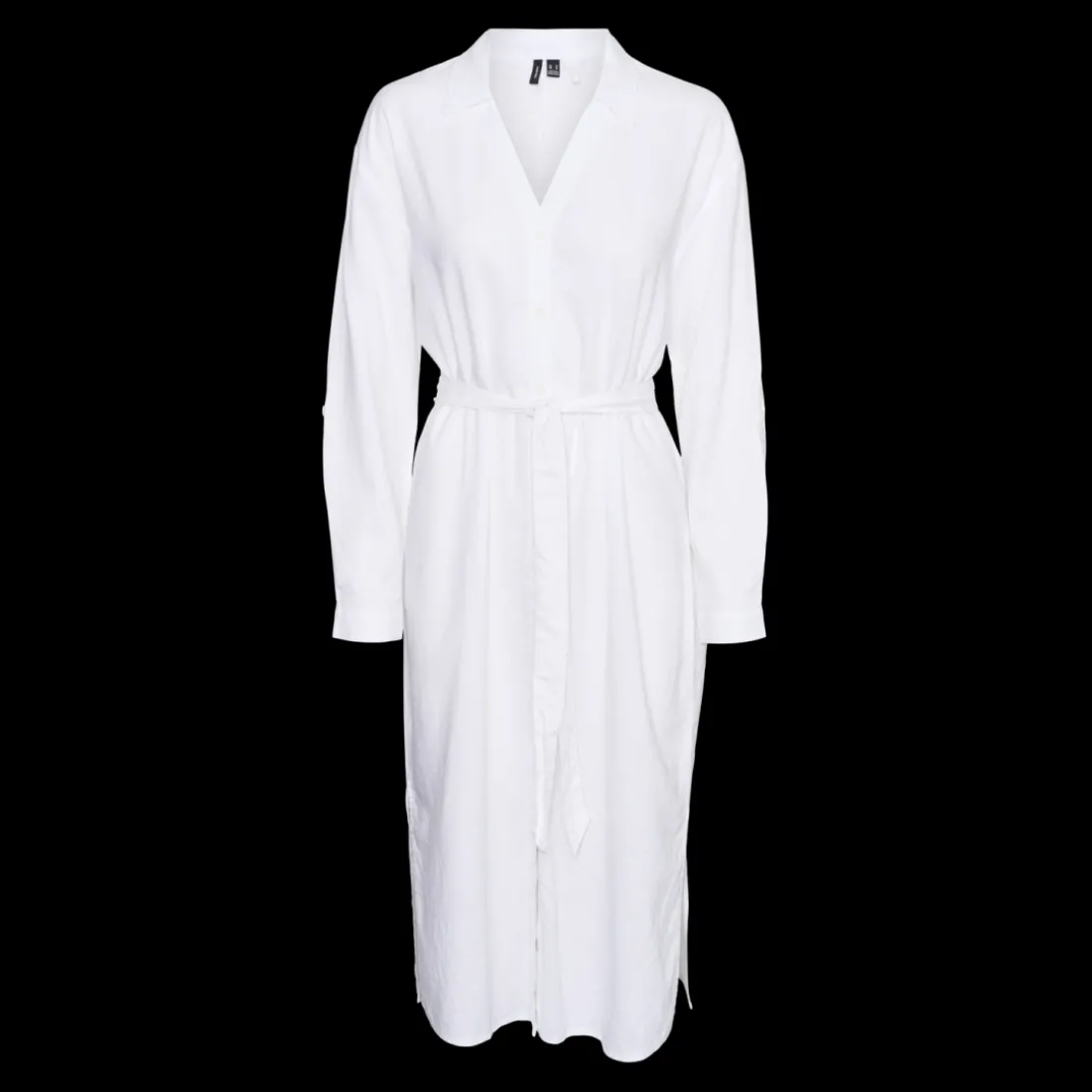 Chemise poignets boutonnés col chemise manches avec revers manches longues blanc en lin Dee