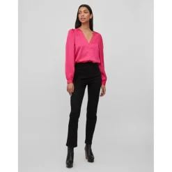Chemise regular fit manches longues Rose