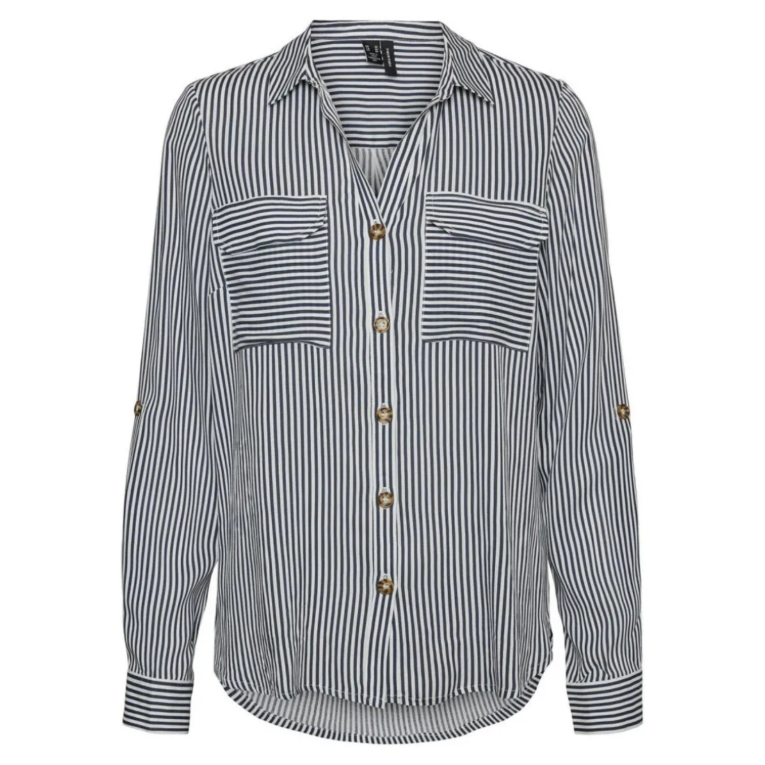 Chemise Regular Fit Rayures Col chemise Manches longues blanc en viscose Ivy