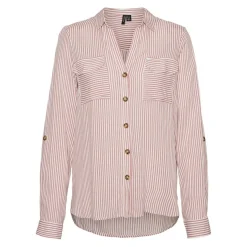 Chemise Regular Fit Rayures Col chemise Manches longues Longueur regular blanc en viscose Ora