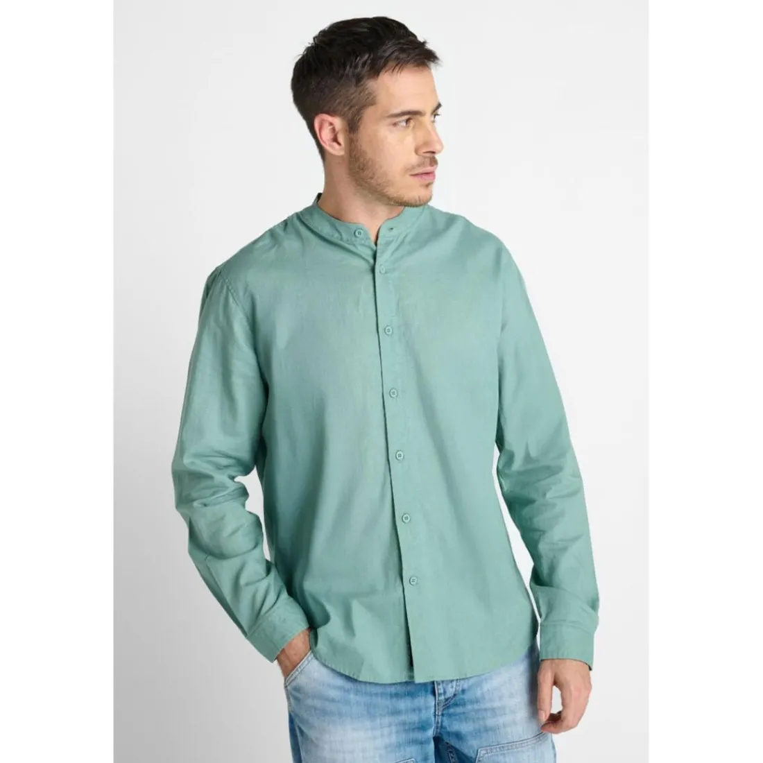 Chemise RELIS vert Theo en coton