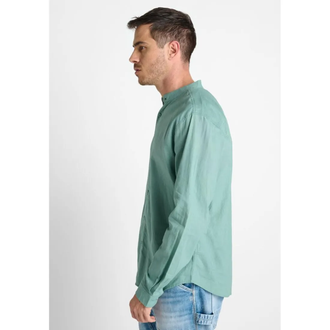 Chemise RELIS vert Theo en coton