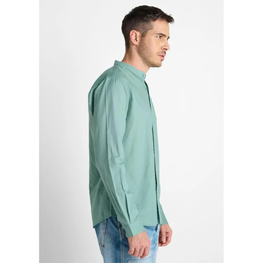 Chemise RELIS vert Theo en coton