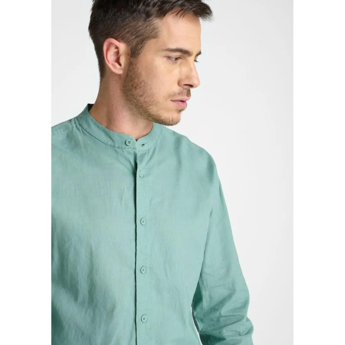 Chemise RELIS vert Theo en coton