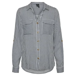 Chemises à rayures blanc en viscose Clara