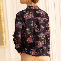 Chemisier cachemire Max noir en viscose