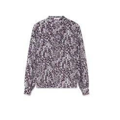 CHEMISIER IMPRIME MEREDITH noir en viscose