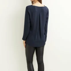 Chemisier manches longues femme Vila - Bleu Marine